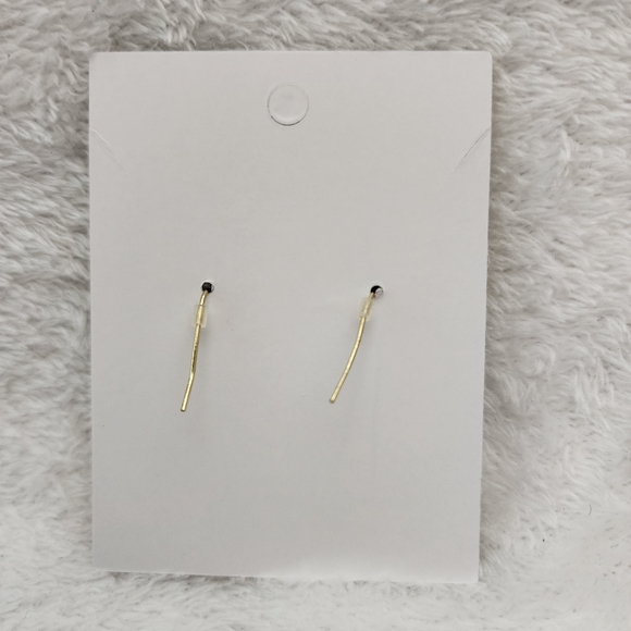 White Multi-Faceted Stone Earrings - Picture 4 of 6